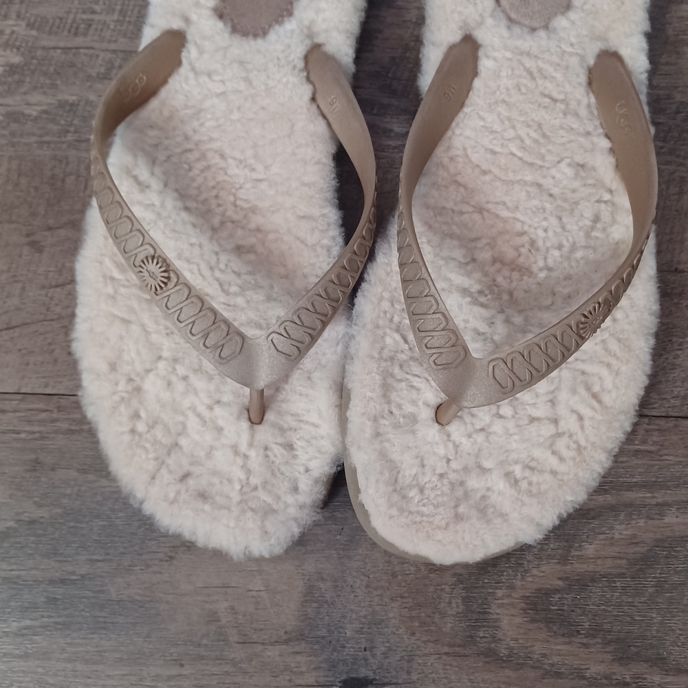 UGG Cream Shearling Sandals